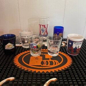 7 Texas shot glasses